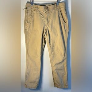 LL Bean Pants Mens 34X32 Tan Ribstop Canvas Workwear Standard Fit Zip Pocket EUC